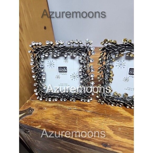 Vintage Collection Set of 5  Ornate Pic Frames w/Rhinestones And Enamel #3 - Picture 4 of 5